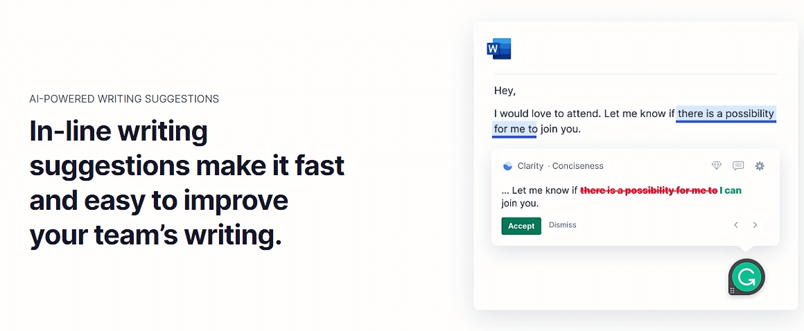 Grammarly AI Tool - Best AI Writing Software With Free Credits