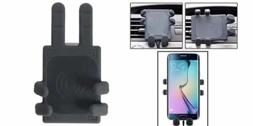 2-in-1 Car Air Ven Mount Phone Holder + Qi Wireless Car Charger Transmitter